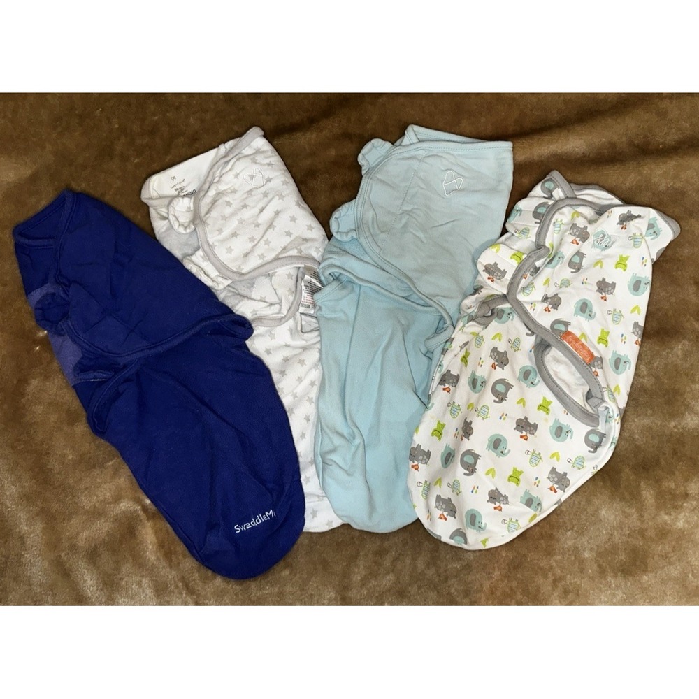 Swaddle Me Swaddle Blanket Sleep Sack Lot 4 piece Unisex Multi-colored 7-14 lb